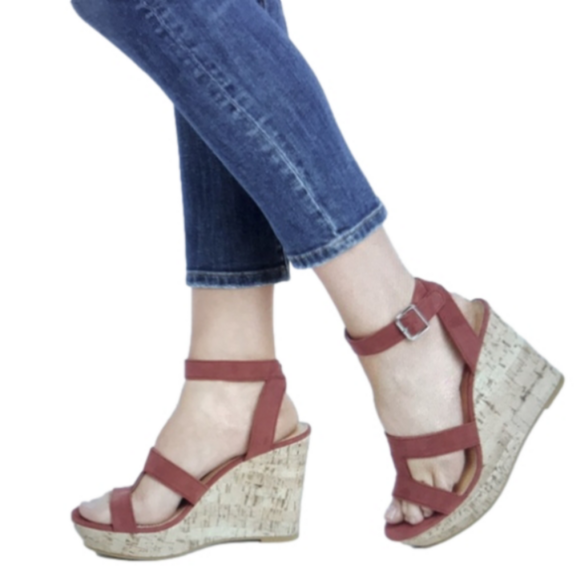 NWOB MAURICES ELAINE CORK WEDGE SIZE 8M - Picture 1 of 13